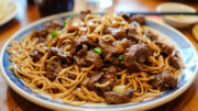 Chinese beef with noodles