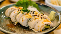 Japanese steamed chicken rolls