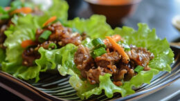 pork in lettuce leaf cups