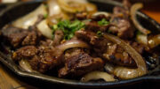 sizzling steak and onions