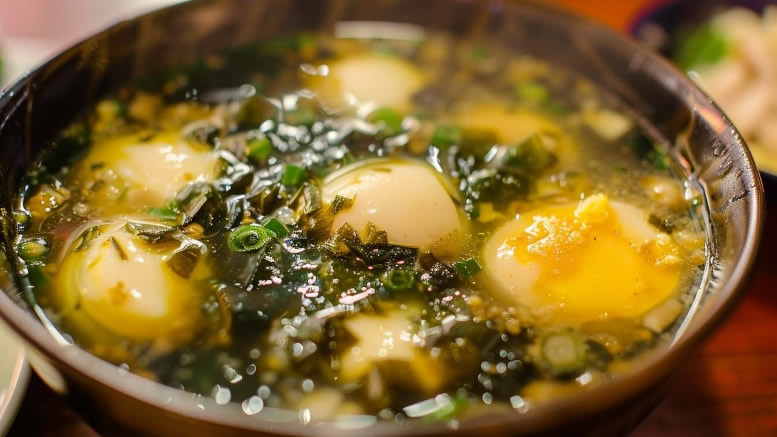 Taiwanese egg and seaweed soup